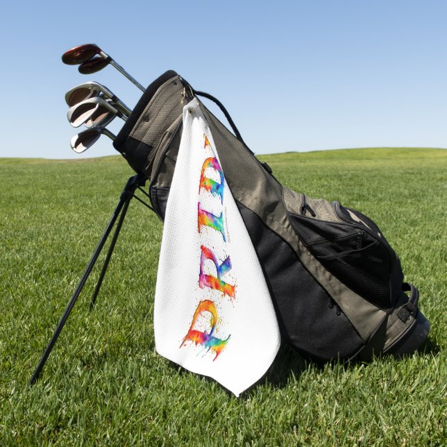 SlipperyJoe's colorful creative Pride-themed text- Golf Towel (Green)