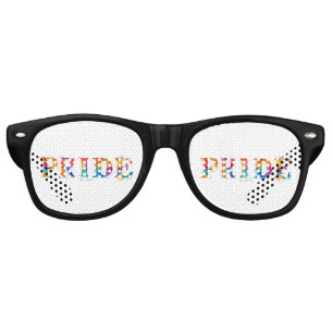 SlipperyJoe's colorful creative Pride-themed text- Retro Sunglasses