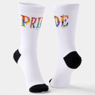 SlipperyJoe's colorful creative Pride-themed text- Socks