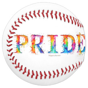 SlipperyJoe's colorful creative Pride-themed text- Softball