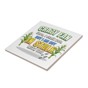 SlipperyJoe's corn stalks follow someone crazy fan Ceramic Tile