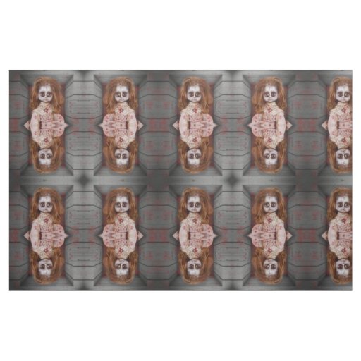 SlipperyJoe's creepy doll pale face creepy blood d Fabric