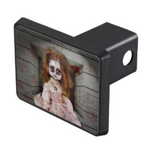 SlipperyJoe's creepy doll pale face creepy blood d Hitch Cover