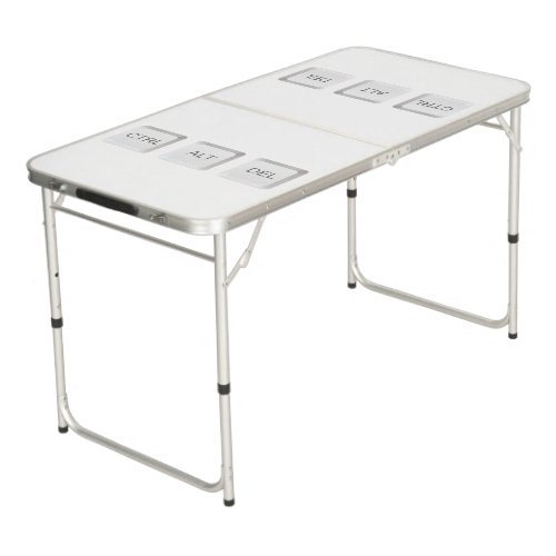 SlipperyJoe's CTRL ALT DEL buttons three white com Beer Pong Table