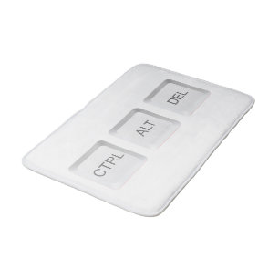 SlipperyJoe's CTRL ALT DEL computer keyboard butto Bath Mat