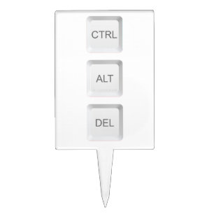 SlipperyJoe's CTRL ALT DEL computer keyboard butto Cake Topper