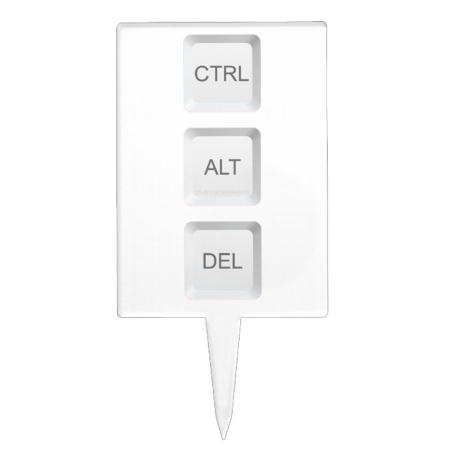 SlipperyJoe's CTRL ALT DEL computer keyboard butto Cake Topper (Front)