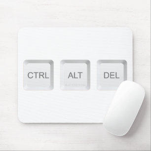 SlipperyJoe's CTRL ALT DEL computer keyboard butto Mouse Pad