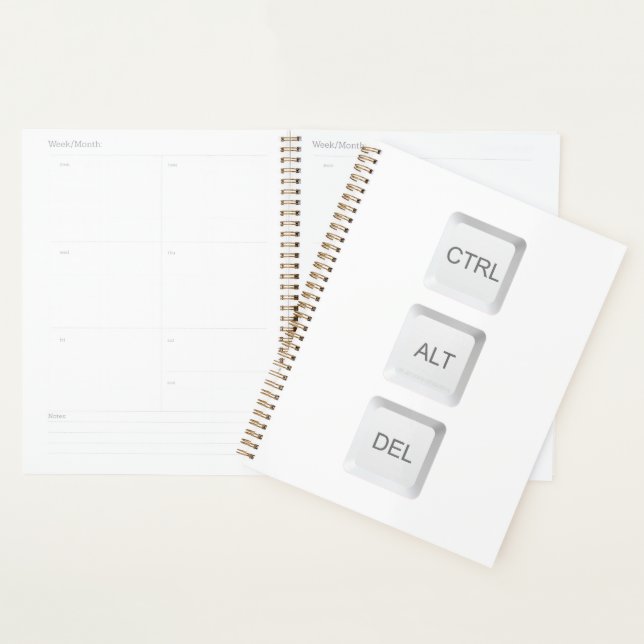SlipperyJoe's CTRL ALT DEL computer keyboard butto Planner (Display)