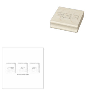SlipperyJoe's CTRL ALT DEL computer keyboard butto Rubber Stamp