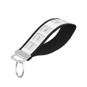 SlipperyJoe's CTRL ALT DEL computer keyboard butto Wrist Keychain