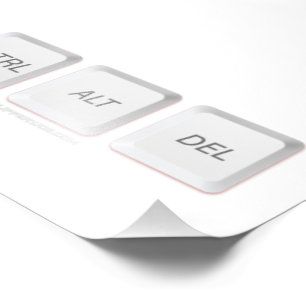 SlipperyJoe's CTRL ALT DEL keyboard buttons geek h Photo Print