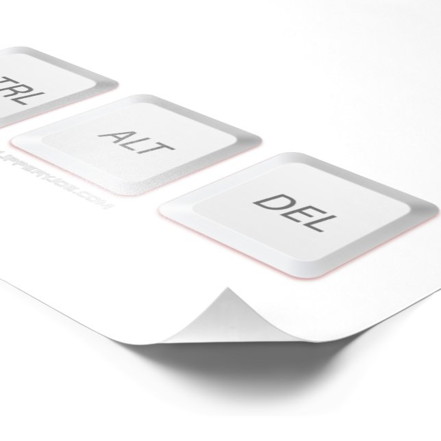 SlipperyJoe's CTRL ALT DEL keyboard buttons geek h Photo Print (Corner)