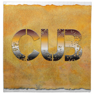 SlipperyJoe's cub bear word orange-brown tones pro Cloth Napkin