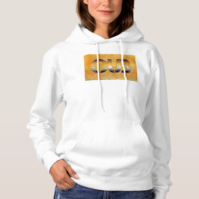 SlipperyJoe's cub bear word orange-brown tones pro Hoodie (Front)