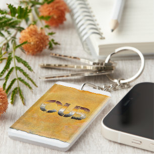 SlipperyJoe's cub bear word orange-brown tones pro Keychain