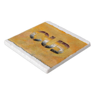 SlipperyJoe's cub bear word orange-brown tones pro Trivet