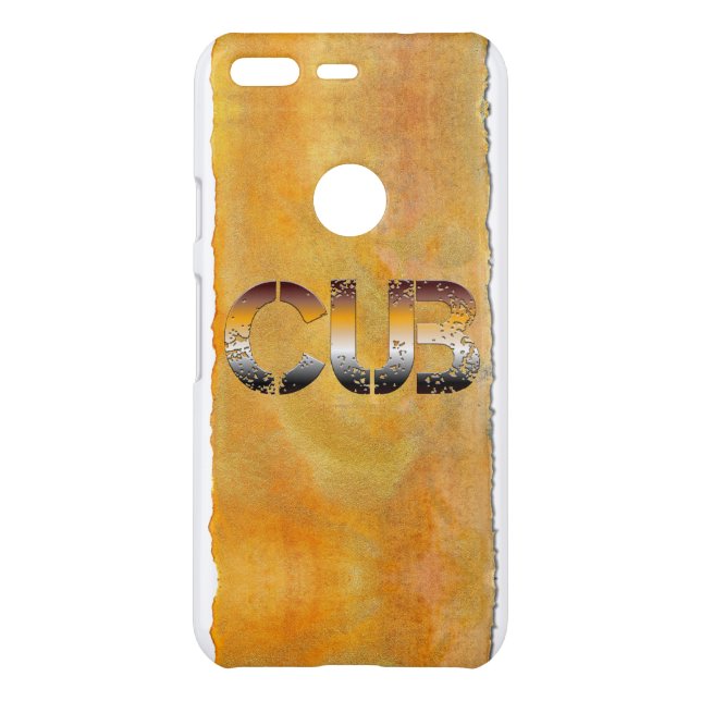 SlipperyJoe's cub bear word orange-brown tones pro Uncommon Google Pixel Case (Back)