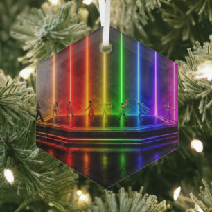 SlipperyJoe's dance performance celebrating Pride Glass Ornament