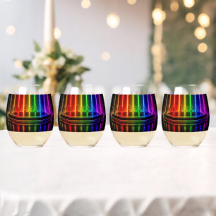 SlipperyJoe's dance performance celebrating Pride  Stemless Wine Glass