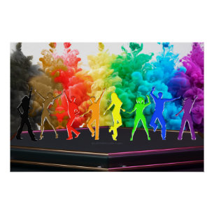 SlipperyJoe's Dancing Pride Shadows gay gifts art Poster