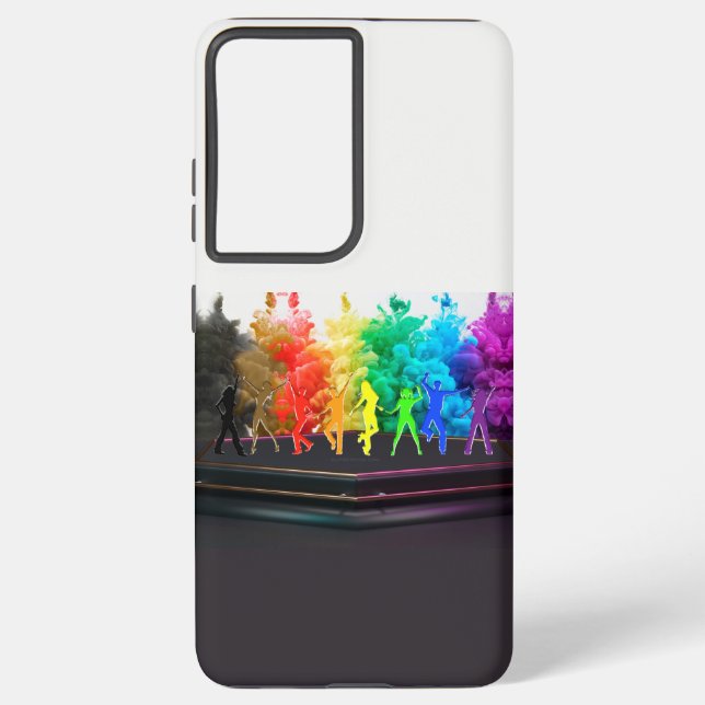 SlipperyJoe's  Dancing Pride Shadows gay gifts art Samsung Galaxy Case (Back)