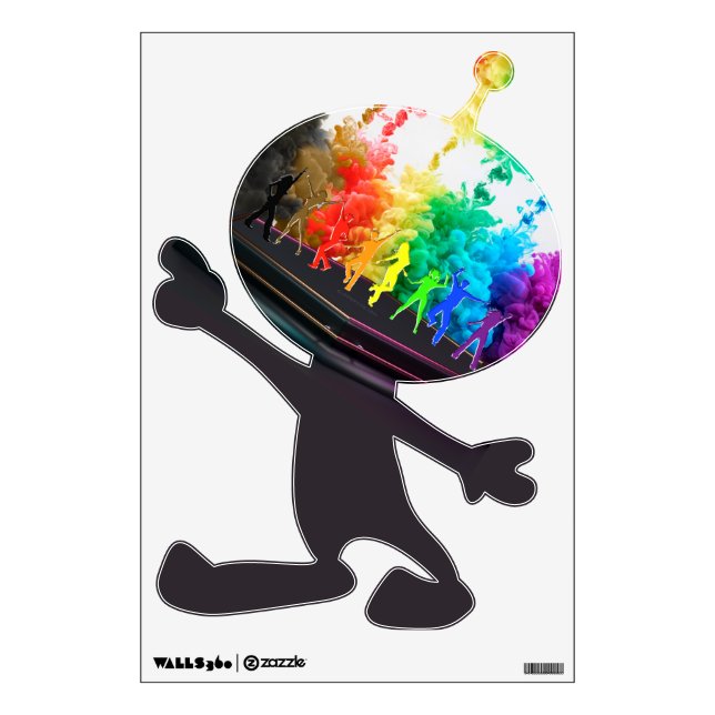 SlipperyJoe's  Dancing Pride Shadows gay gifts art Wall Decal (Front)
