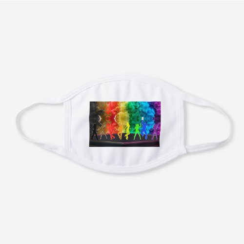 SlipperyJoes  Dancing Pride Shadows gay gifts art White Cotton Face Mask