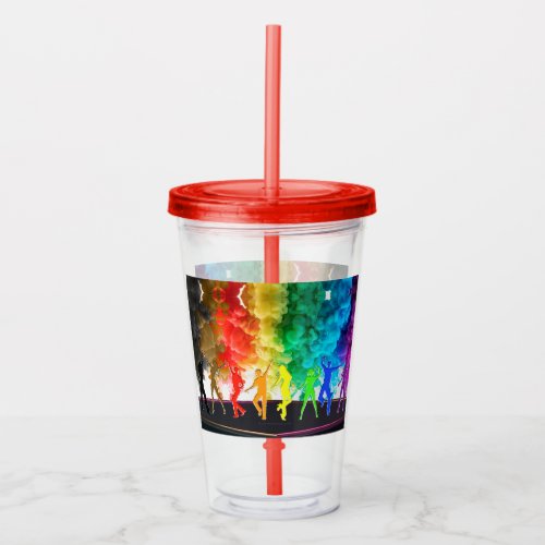 SlipperyJoes Dancing Pride Shadows gay gifts arti Acrylic Tumbler