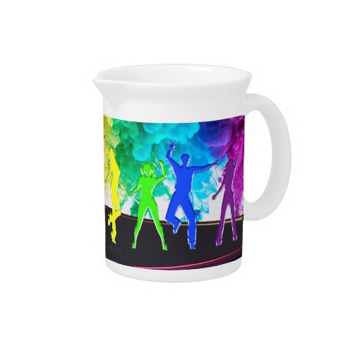 SlipperyJoes Dancing Pride Shadows gay gifts arti Beverage Pitcher