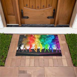 SlipperyJoe's Dancing Pride Shadows gay gifts arti Doormat