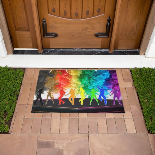 SlipperyJoes Dancing Pride Shadows gay gifts arti Doormat