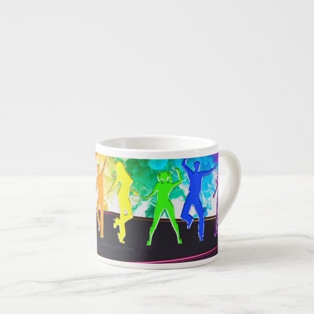 SlipperyJoe's Dancing Pride Shadows gay gifts arti Espresso Cup (Front Right)