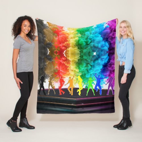 SlipperyJoes Dancing Pride Shadows gay gifts arti Fleece Blanket