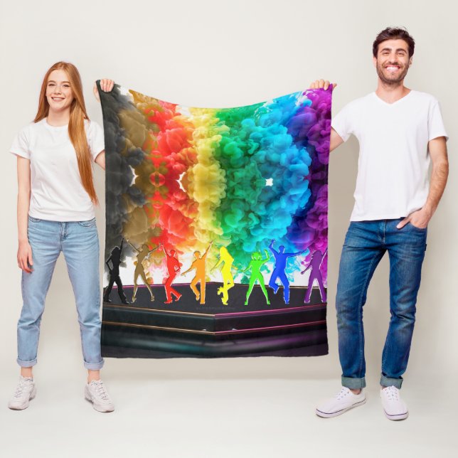 SlipperyJoe's Dancing Pride Shadows gay gifts arti Fleece Blanket (In Situ)