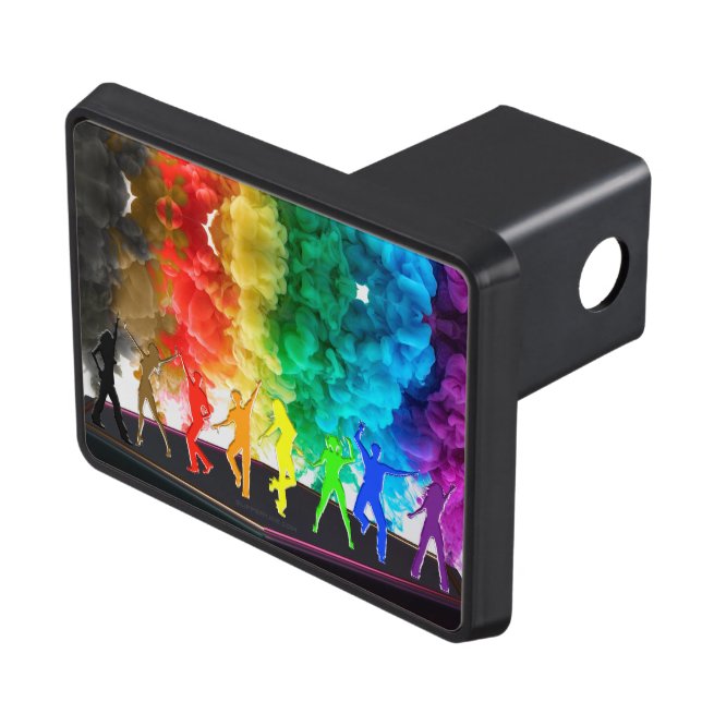 SlipperyJoe's Dancing Pride Shadows gay gifts arti Hitch Cover (Top Right)