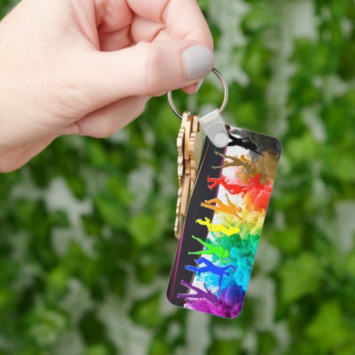 SlipperyJoes Dancing Pride Shadows gay gifts arti Keychain
