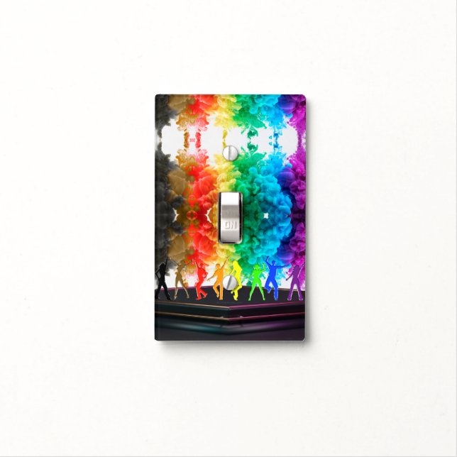 SlipperyJoe's Dancing Pride Shadows gay gifts arti Light Switch Cover (In Situ)