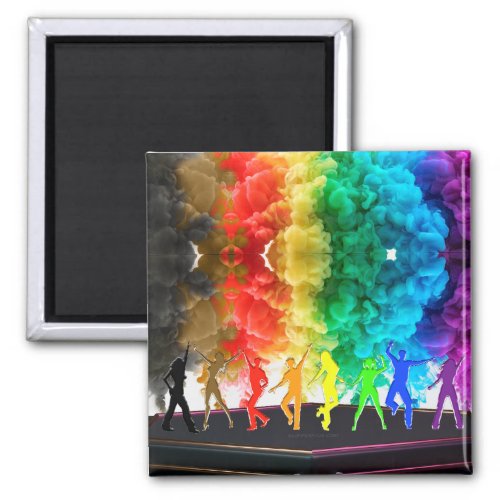 SlipperyJoes Dancing Pride Shadows gay gifts arti Magnet