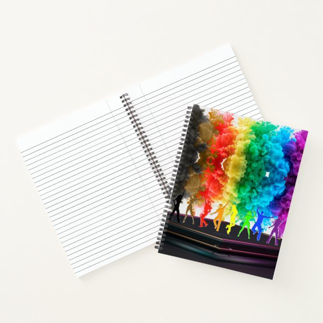 SlipperyJoe's Dancing Pride Shadows gay gifts arti Notebook (Inside)