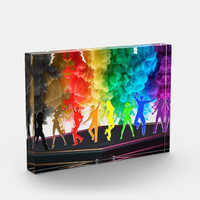 SlipperyJoe's Dancing Pride Shadows gay gifts arti Photo Block (Left)