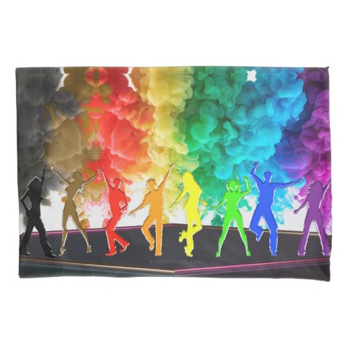 SlipperyJoes Dancing Pride Shadows gay gifts arti Pillow Case