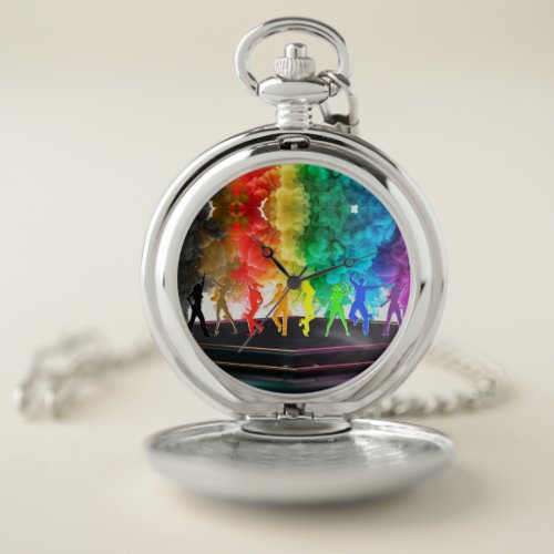SlipperyJoes Dancing Pride Shadows gay gifts arti Pocket Watch