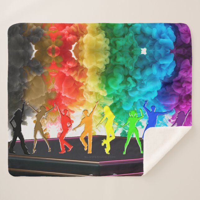 SlipperyJoe's Dancing Pride Shadows gay gifts arti Sherpa Blanket (Front (Horizontal))