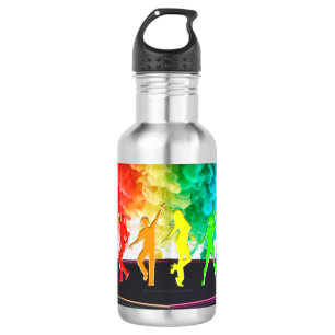 SlipperyJoe's Dancing Pride Shadows gay gifts arti Stainless Steel Water Bottle