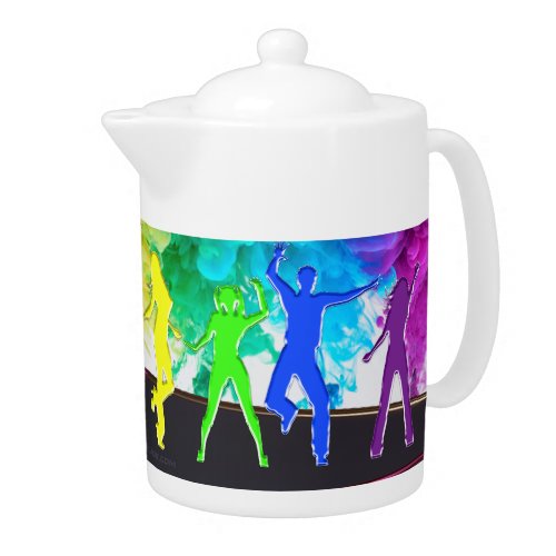 SlipperyJoes Dancing Pride Shadows gay gifts arti Teapot