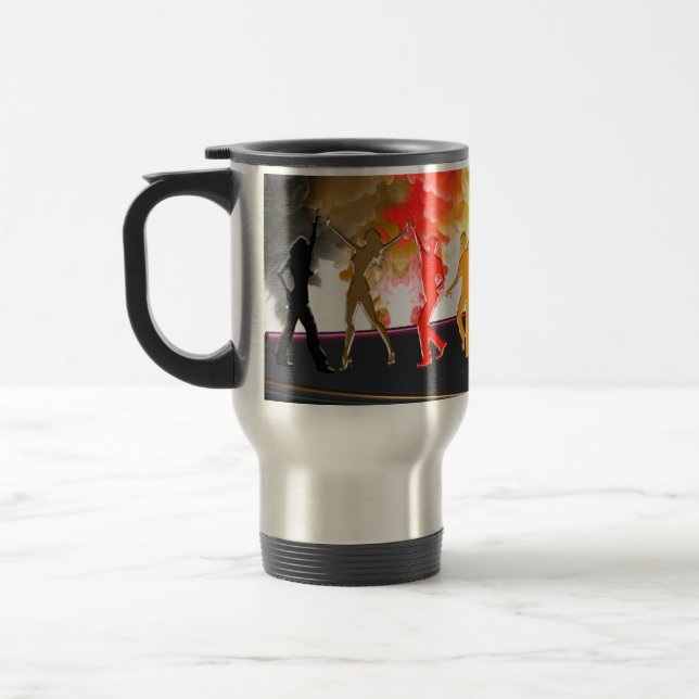 SlipperyJoe's Dancing Pride Shadows gay gifts arti Travel Mug (Left)