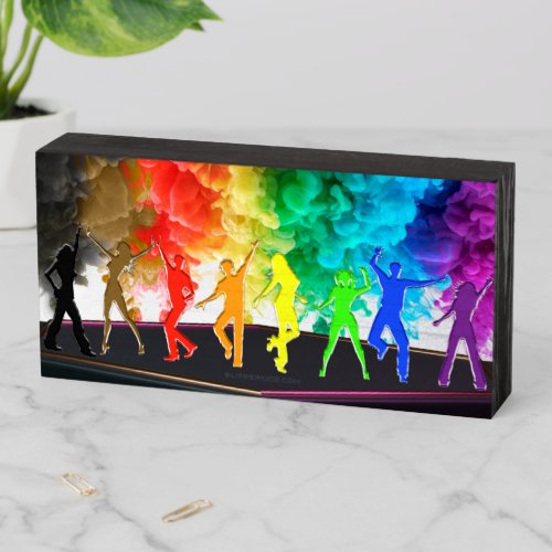 SlipperyJoes Dancing Pride Shadows gay gifts arti Wooden Box Sign