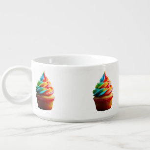 SlipperyJoe's dazzling rainbow cupcake swirled fro Bowl