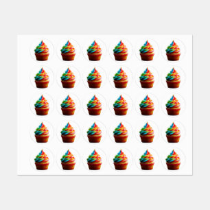 SlipperyJoe's dazzling rainbow cupcake swirled fro Labels